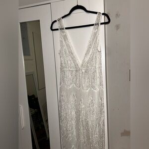 sheer lace white jumpsuit